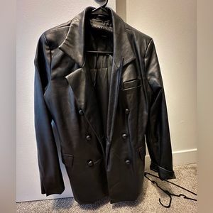 Soft leather blazer